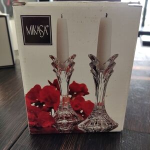 Mikasa Clear Crystal Candle Holders